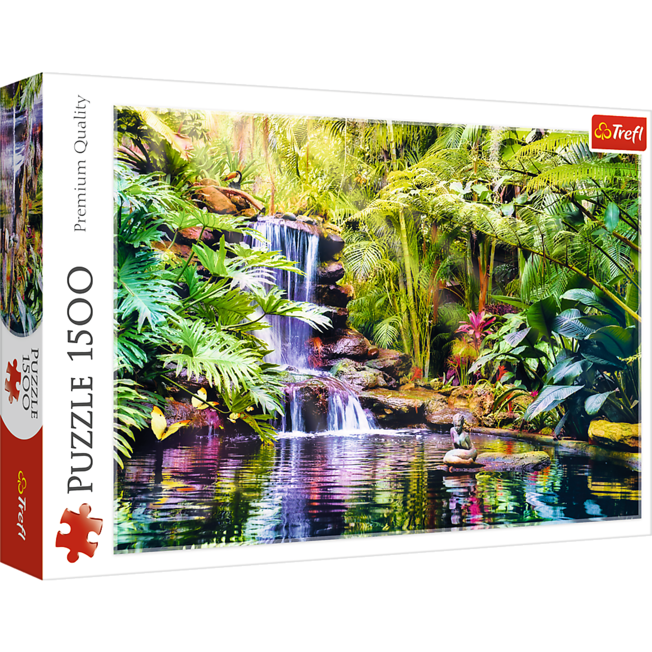 1500 piece Jigsaw Puzzles - Oasis of Calm, Waterfall, relaxing and calming place, Adult Puzzles, Trefl 26187